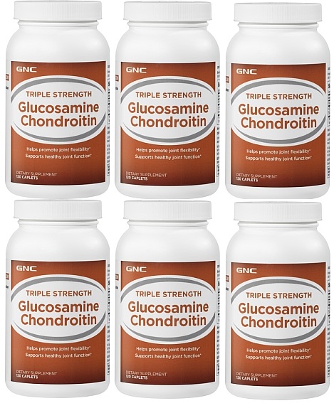 GNC Triple Strength Glucosamine Chondroitin 120 Caplets x 6